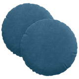 vidaXL Zitkussens 2 pcs Blauw Ø 40 x 13 cm Fluweel