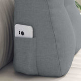 vidaXL Back Cushion Light Grey 45 x 24 x 50 cm Fabric