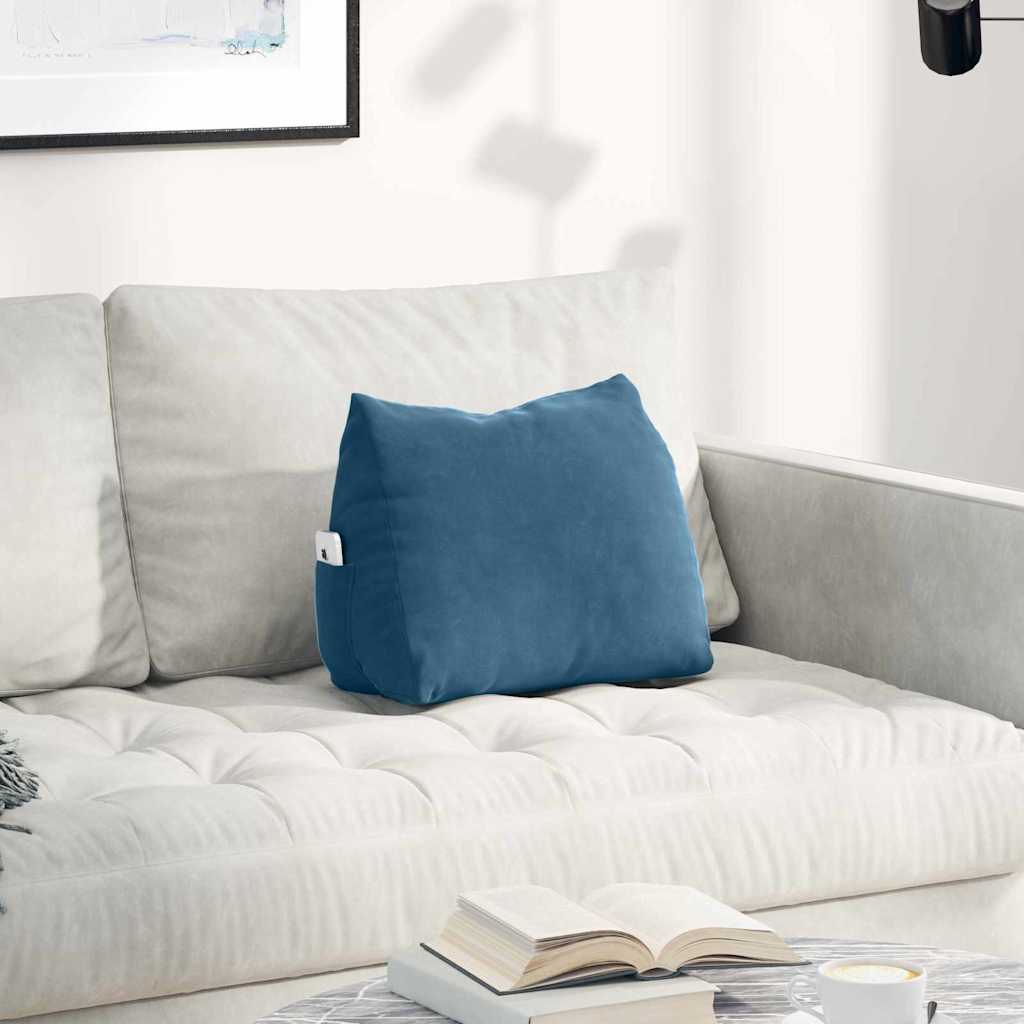 vidaXL Rugkussen Blauw 45 x 20 x 35 cm Corduroy stof