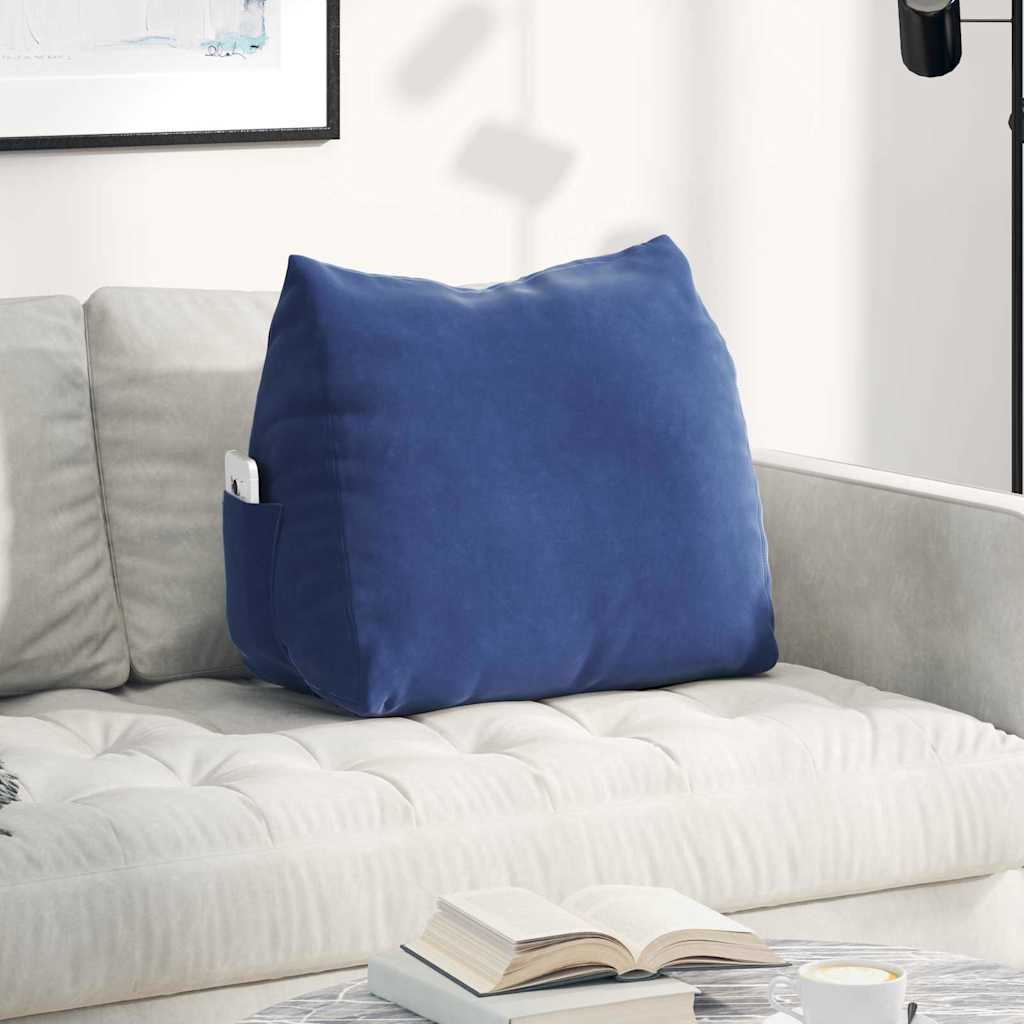 vidaXL Rugkussen Blauw 45 x 20 x 35 cm Corduroy stof