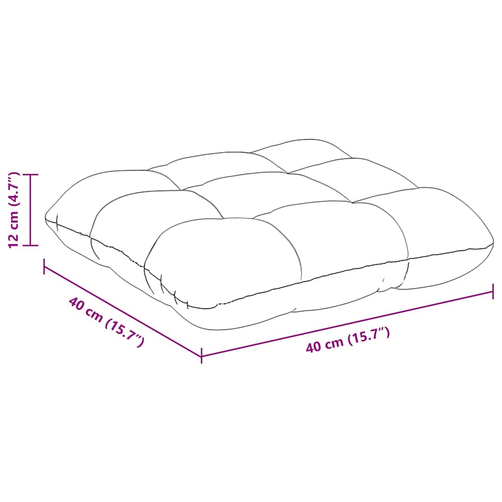 vidaXL Seat Cushions 4 pcs Light Grey 40 x 40 x 12 cm Fabric
