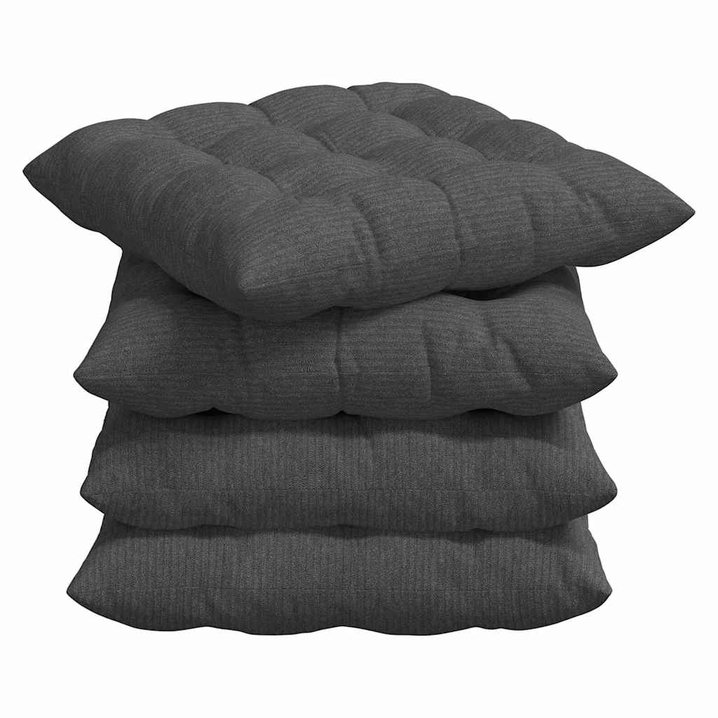 vidaXL Zitkussens 4 pcs Corduroy stof Lichtgrijs 40 x 40 x 6 cm