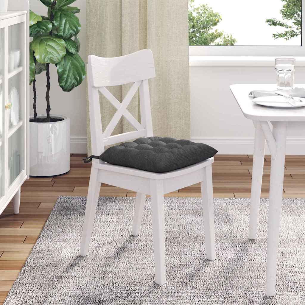 vidaXL Zitkussens 4 pcs Corduroy stof Lichtgrijs 40 x 40 x 6 cm