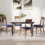 vidaXL Zitkussens 4 pcs Blauw 40 x 40 x 3 cm Fluweel