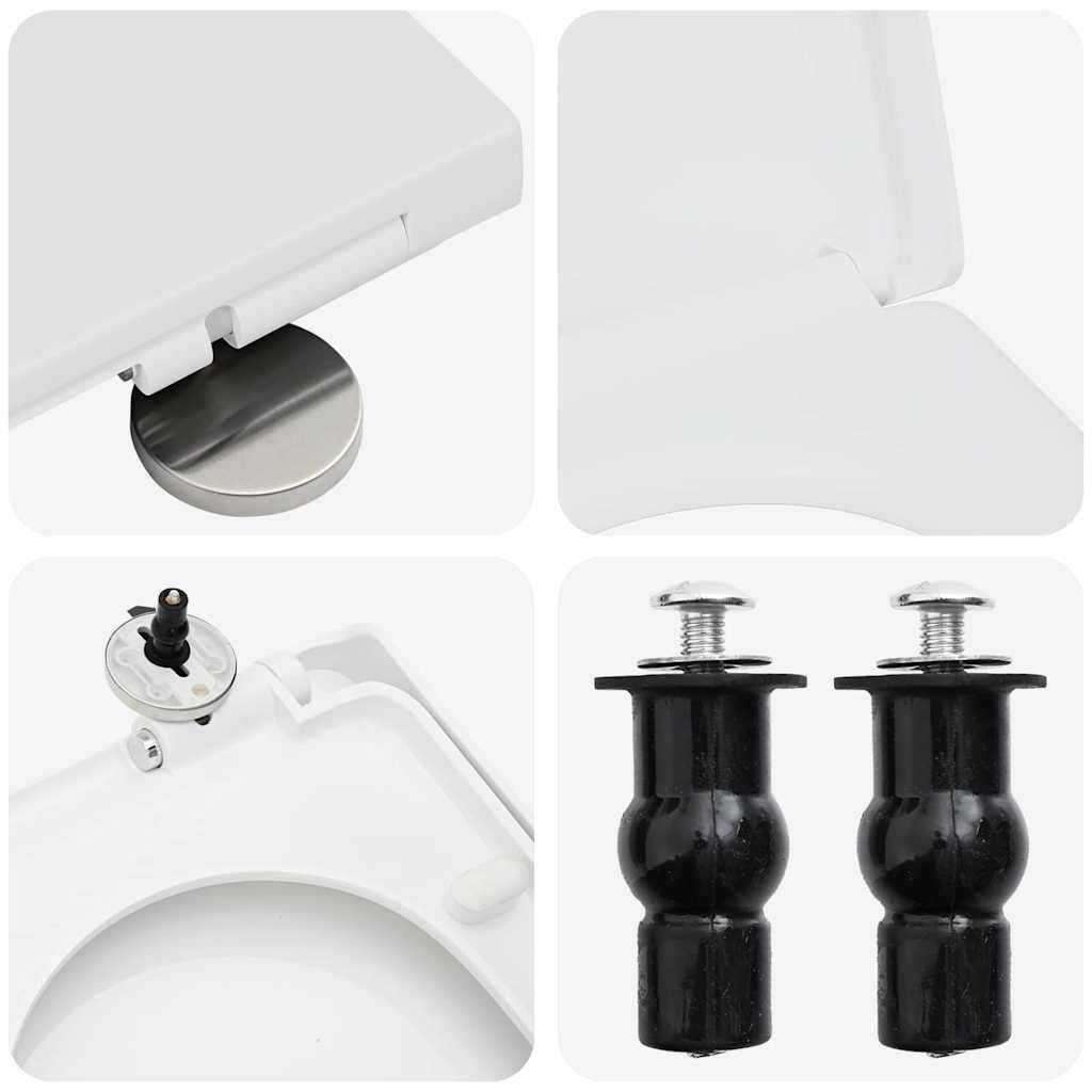 vidaXL Toilet Seat Adjustable White 48 x 36.5 x 4.5 cm Polypropylene