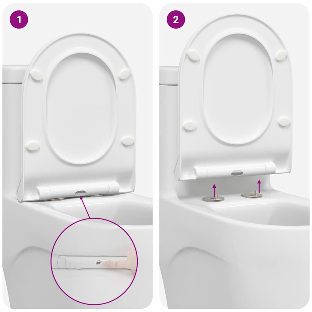 vidaXL Toiletbril Verstelbaar Wit 50 x 36,5 x 5 cm Polypropyleen
