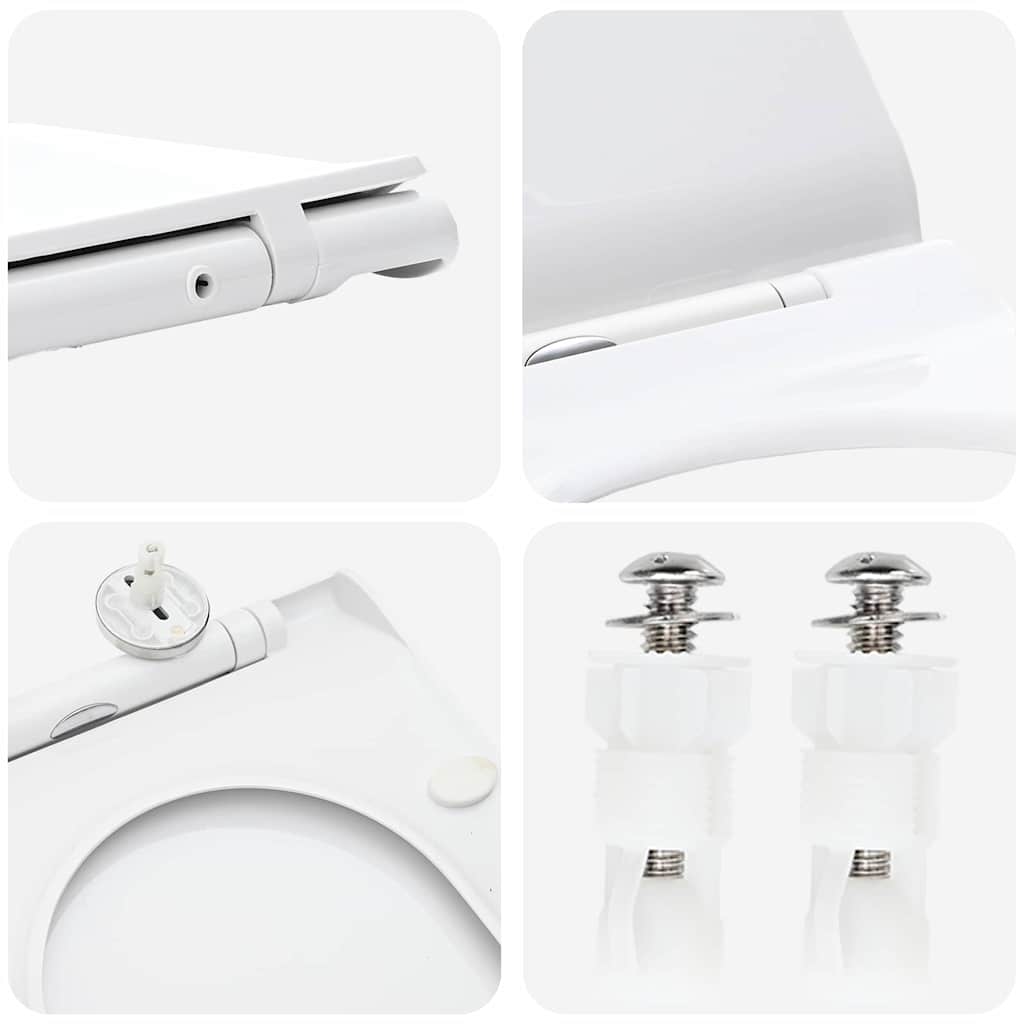 vidaXL Toiletbril Verstelbaar Wit 50 x 36,5 x 5 cm Polypropyleen