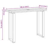 vidaXL Consoletafel Bruin 100 x 35 x 75 cm Massief Teakhout