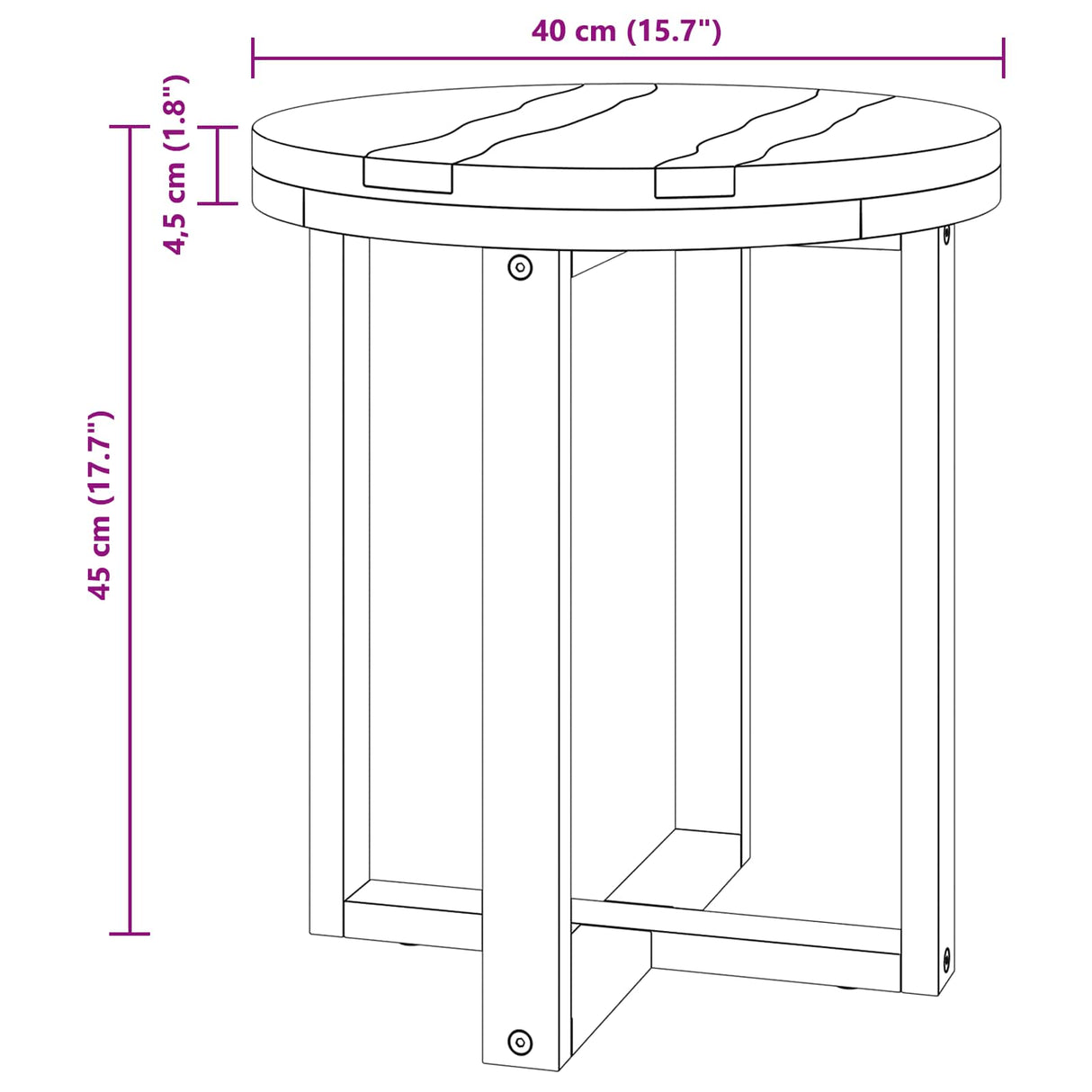 vidaXL Salontafel Bruin 40 x 40 x 45 cm Massief Teakhout