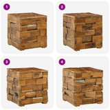 vidaXL Opbergkruk Bruin 40 x 40 x 45 cm Massief Teakhout