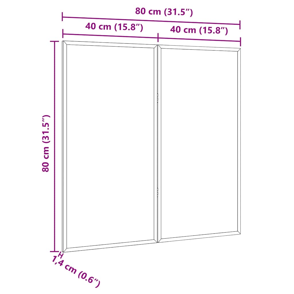 vidaXL Mededelingenbord Wit 80 x 80 x 1.4 cm Massief grenenhout