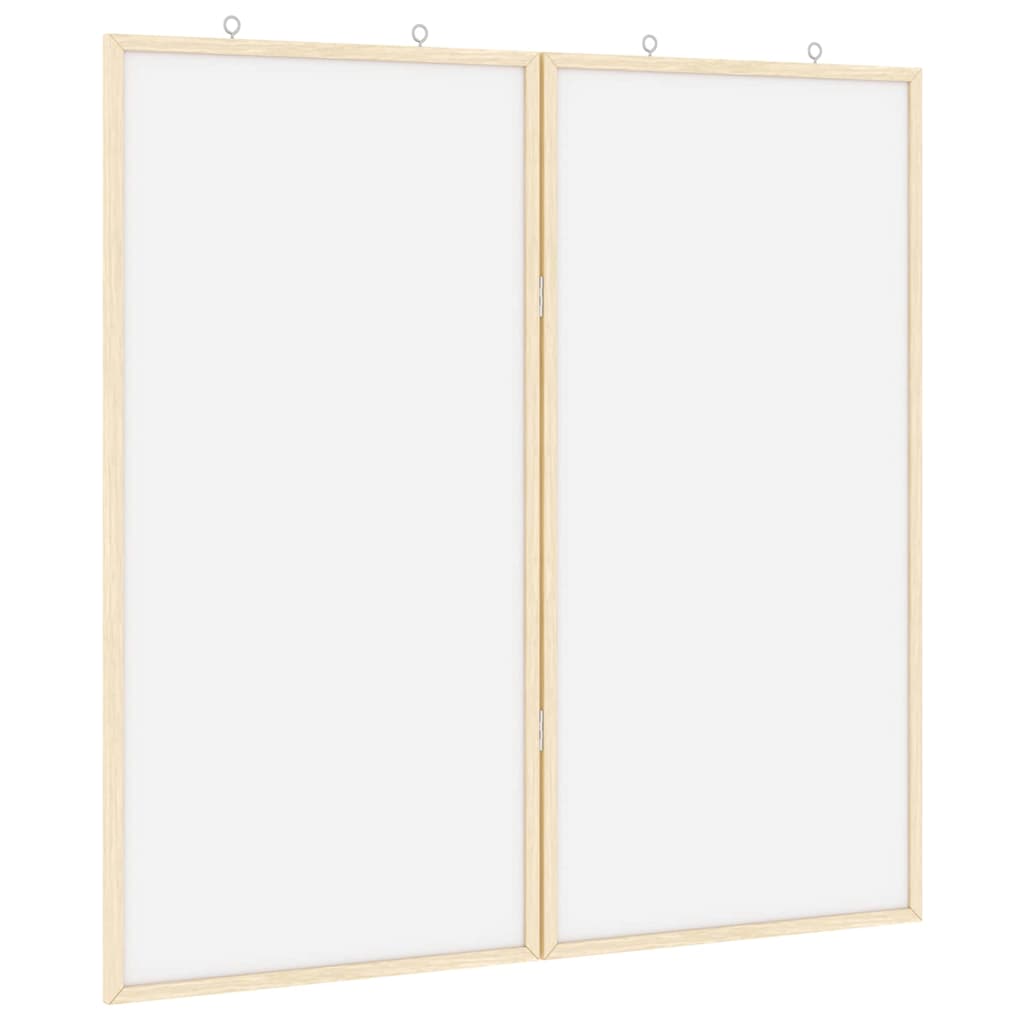 vidaXL Mededelingenbord Wit 80 x 80 x 1.4 cm Massief grenenhout
