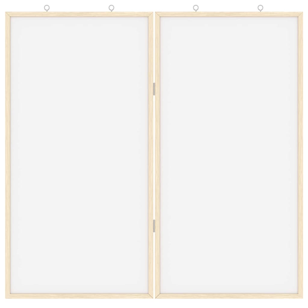 vidaXL Mededelingenbord Wit 80 x 80 x 1.4 cm Massief grenenhout
