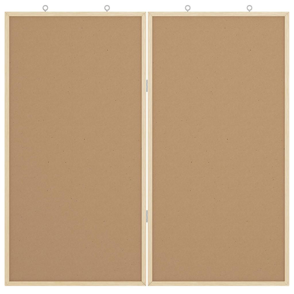 vidaXL Mededelingenbord Wit 80 x 80 x 1.4 cm Massief grenenhout