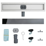 vidaXL Doucheafvoer glazen dekking met 360° sifon Zwart 50 cm