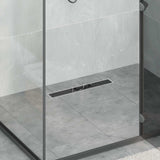 vidaXL Doucheafvoer glazen dekking met 360° sifon Zwart 50 cm