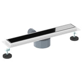 vidaXL Doucheafvoer glazen dekking met 360° sifon Zwart 50 cm