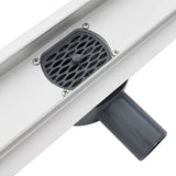 vidaXL Doucheafvoer glazen dekking met 360° sifon Zwart 50 cm