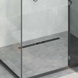 vidaXL Doucheafvoer glazen dekking met 360° sifon Zwart 50 cm