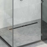 vidaXL Doucheafvoer glazen dekking met 360° sifon Zwart 50 cm