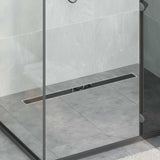 vidaXL Doucheafvoer glazen dekking met 360° sifon Zwart 50 cm