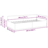vidaXL Hoek Bed Frame met hoofdeinde Blauw 80 cm x 200 cm Fluweel