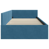 vidaXL Hoek Bed Frame met hoofdeinde Blauw 80 cm x 200 cm Fluweel