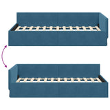 vidaXL Hoek Bed Frame met hoofdeinde Blauw 80 cm x 200 cm Fluweel