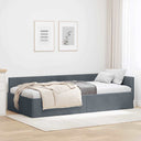 vidaXL Hoek Bed Frame met hoofdeinde Blauw 80 cm x 200 cm Fluweel