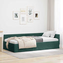 vidaXL Hoek Bed Frame met hoofdeinde Blauw 80 cm x 200 cm Fluweel