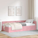 vidaXL Hoek Bed Frame met hoofdeinde Blauw 80 cm x 200 cm Fluweel