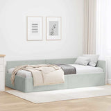 vidaXL Hoek Bed Frame met hoofdeinde Blauw 80 cm x 200 cm Fluweel