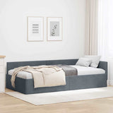 vidaXL Hoek Bed Frame met hoofdeinde Blauw 80 cm x 200 cm Fluweel