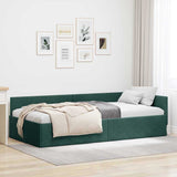 vidaXL Hoek Bed Frame met hoofdeinde Blauw 80 cm x 200 cm Fluweel