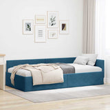 vidaXL Hoek Bed Frame met hoofdeinde Blauw 80 cm x 200 cm Fluweel