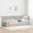 vidaXL Corner Bed Frame with Headboard Blue 80 cm x 200 cm Velvet