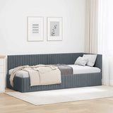 vidaXL Corner Bed Frame with Headboard Blue 80 cm x 200 cm Velvet