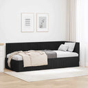 vidaXL Corner Bed Frame with Headboard Blue 80 cm x 200 cm Velvet