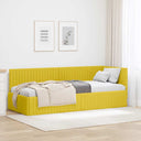vidaXL Corner Bed Frame with Headboard Blue 80 cm x 200 cm Velvet