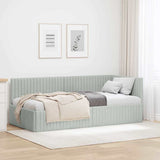 vidaXL Corner Bed Frame with Headboard Blue 80 cm x 200 cm Velvet