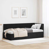 vidaXL Corner Bed Frame with Headboard Blue 80 cm x 200 cm Velvet
