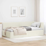 vidaXL Corner Bed Frame with Headboard Blue 80 cm x 200 cm Velvet