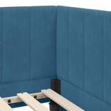 vidaXL Corner Bed Frame with Headboard Blue 80 cm x 200 cm Velvet