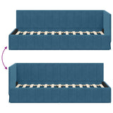 vidaXL Corner Bed Frame with Headboard Blue 80 cm x 200 cm Velvet