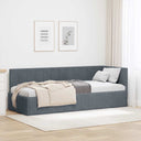 vidaXL Corner Bed Frame with Headboard Blue 80 cm x 200 cm Velvet
