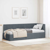 vidaXL Corner Bed Frame with Headboard Blue 80 cm x 200 cm Velvet