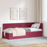 vidaXL Corner Bed Frame with Headboard Blue 80 cm x 200 cm Velvet