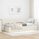 vidaXL Corner Bed Frame with Headboard Blue 80 cm x 200 cm Velvet