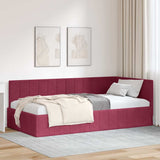 vidaXL Corner Bed Frame with Headboard Blue 80 cm x 200 cm Velvet