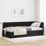 vidaXL Corner Bed Frame with Headboard Blue 80 cm x 200 cm Velvet